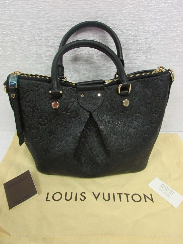 Louis Vuitton Black Mazarine PM Embossed Monogram Empreinte Leather Handbag | eBay